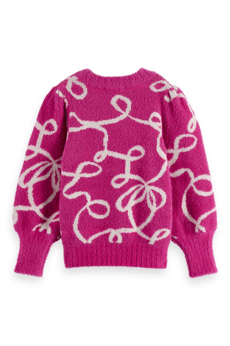 Kids' Jacquard Sweater, Alternate, color, FUCHSIA RED