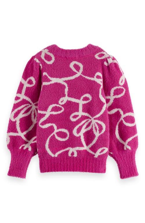 Scotch & Soda Kids' Jacquard Sweater In Pink