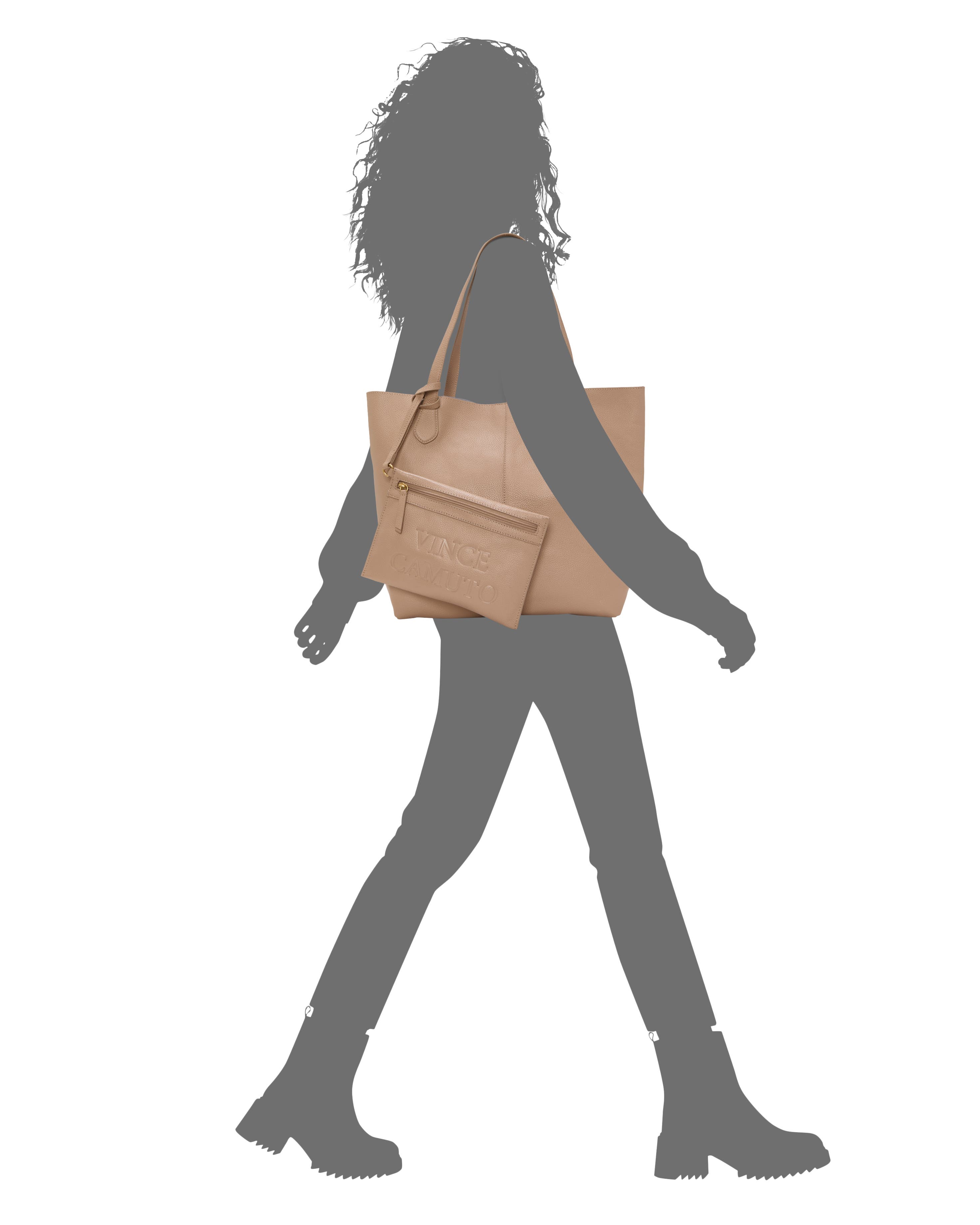 Vince Camuto Jenna Pebble Leather Tote, Alternate, color, Medium Brown