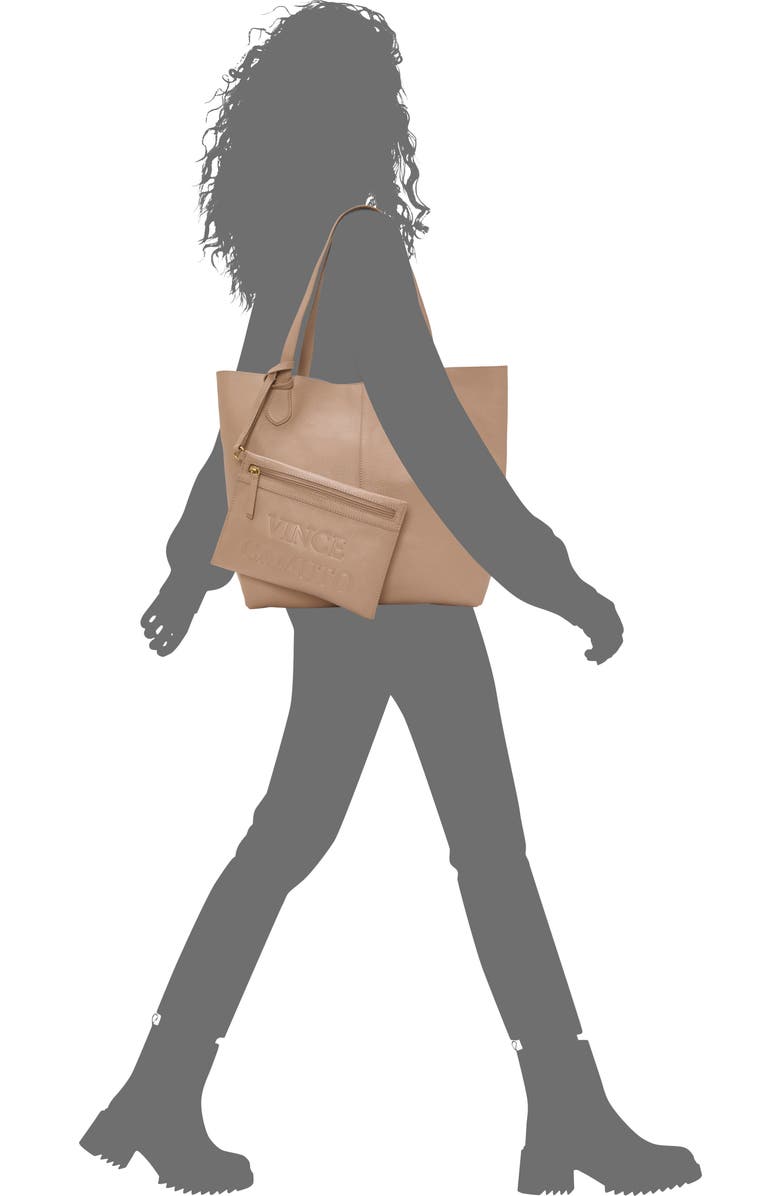 Vince Camuto Jenna Pebble Leather Tote, Alternate, color, Medium Brown