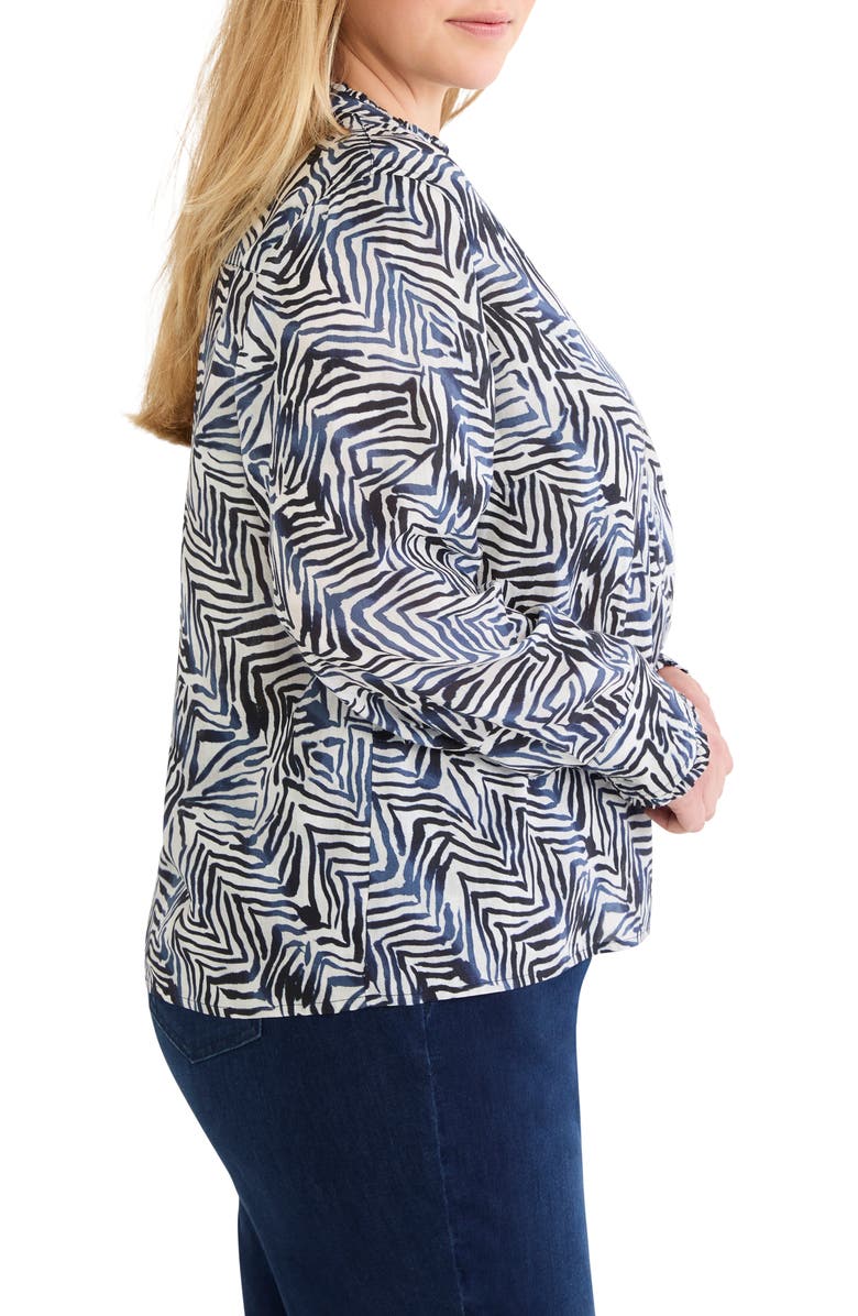 NIC+ZOE Inked Lines Shirt, Alternate, color, Indigo Multi