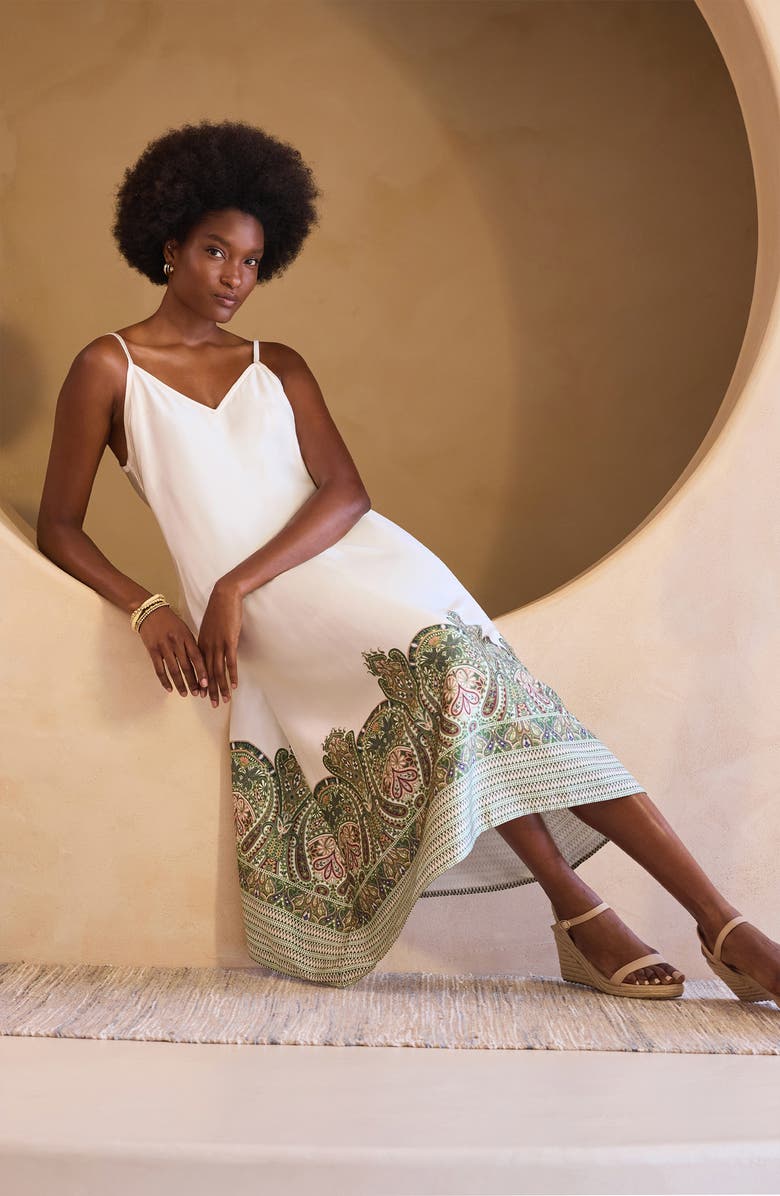 Liverpool Los Angeles Border Print Maxi Slipdress, Alternate, color,