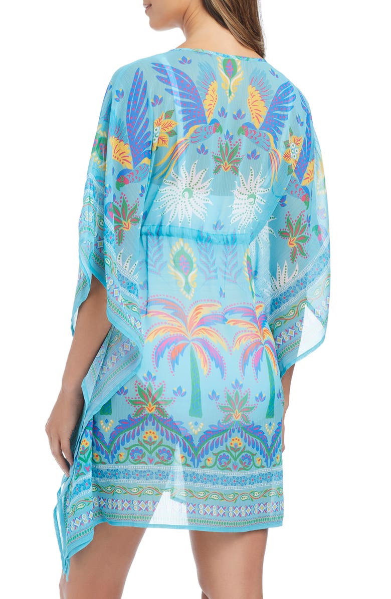 BLEU by Rod Beattie Semisheer Cover-Up Caftan, Alternate, color, Turq