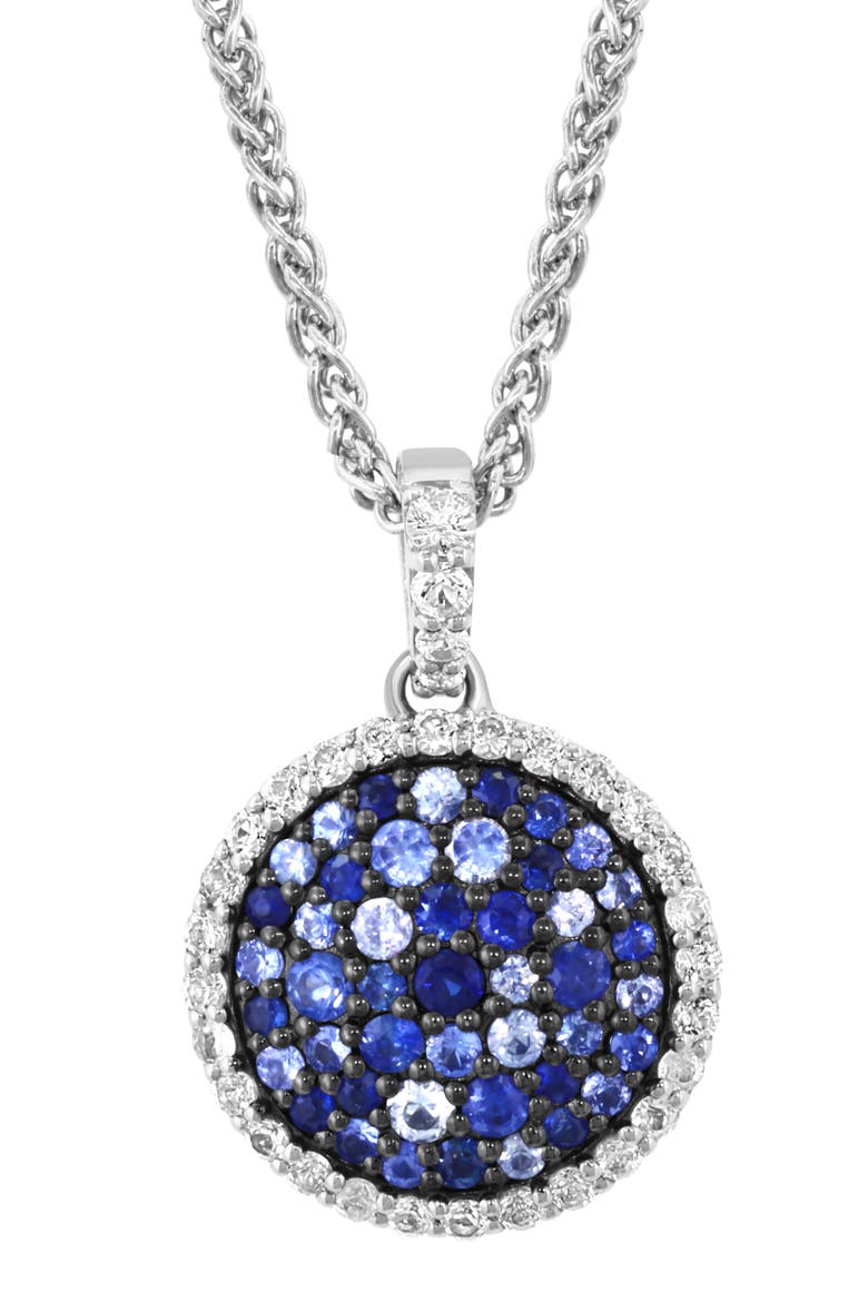 Sterling Silver Sapphire Pendant Necklace, Alternate, color, BLUE