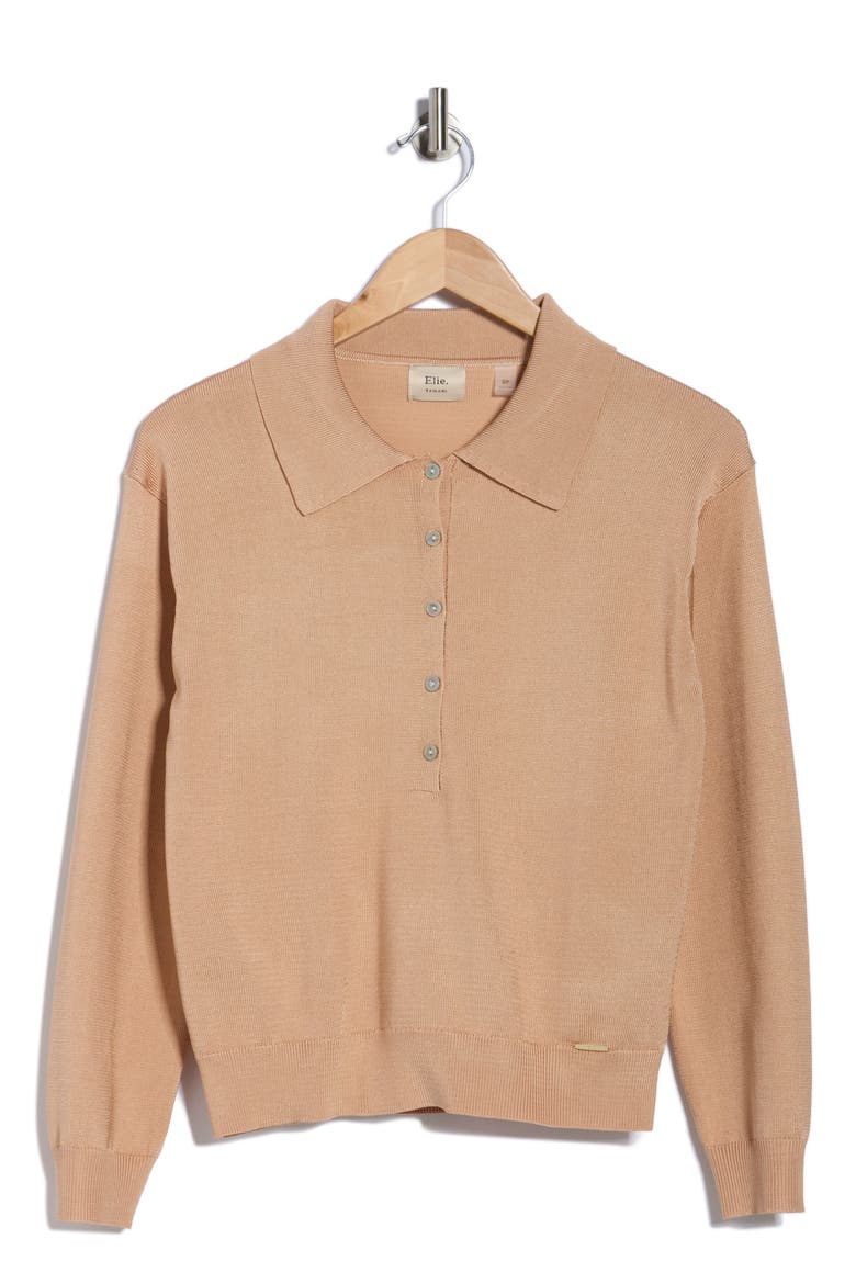 Solid Polo Sweater, Alternate, color, CAMEL WOOD