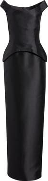 Solace London Pieta Cap Sleeve Peplum Gown