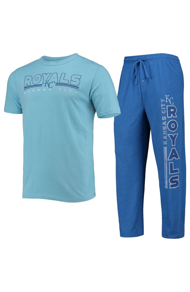 CONCEPTS SPORT Men's Concepts Sport Royal/Light Blue Kansas City Royals Meter T-Shirt and Pants Sleep Set, Alternate, color, Royal