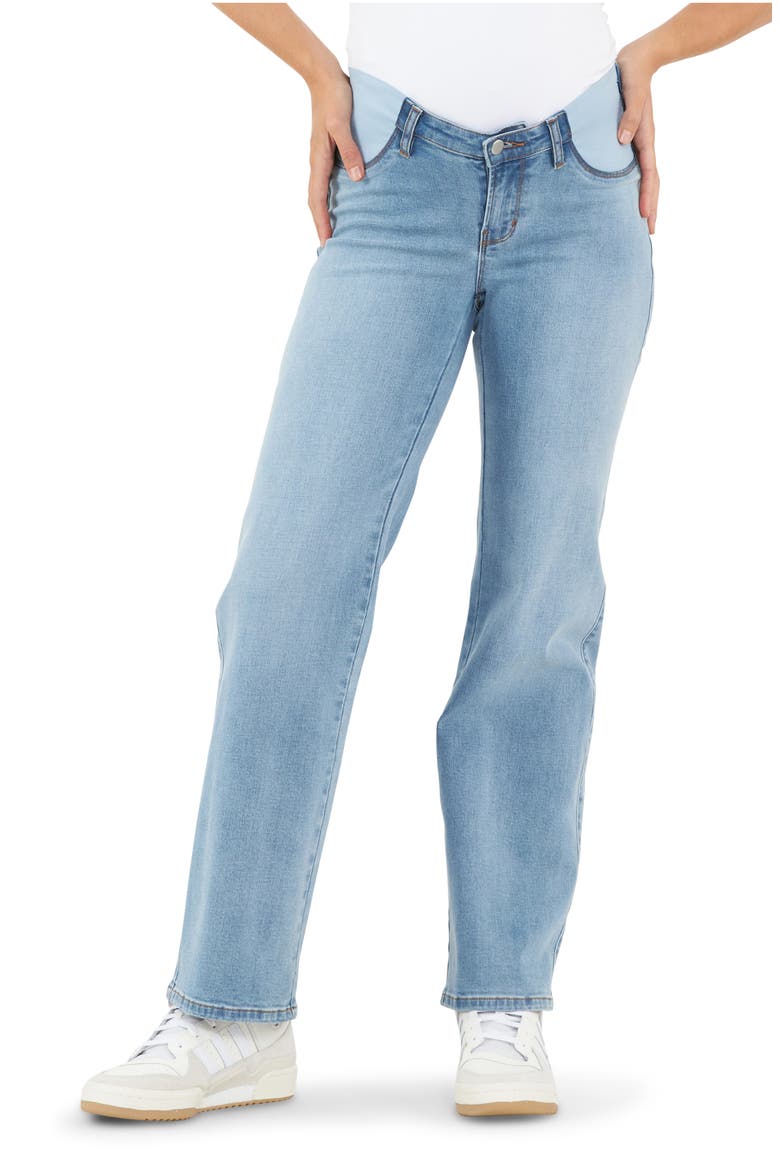Kyle Wide Leg Under Tummy Maternity Jean, Main, color, LIGHT BLUE
