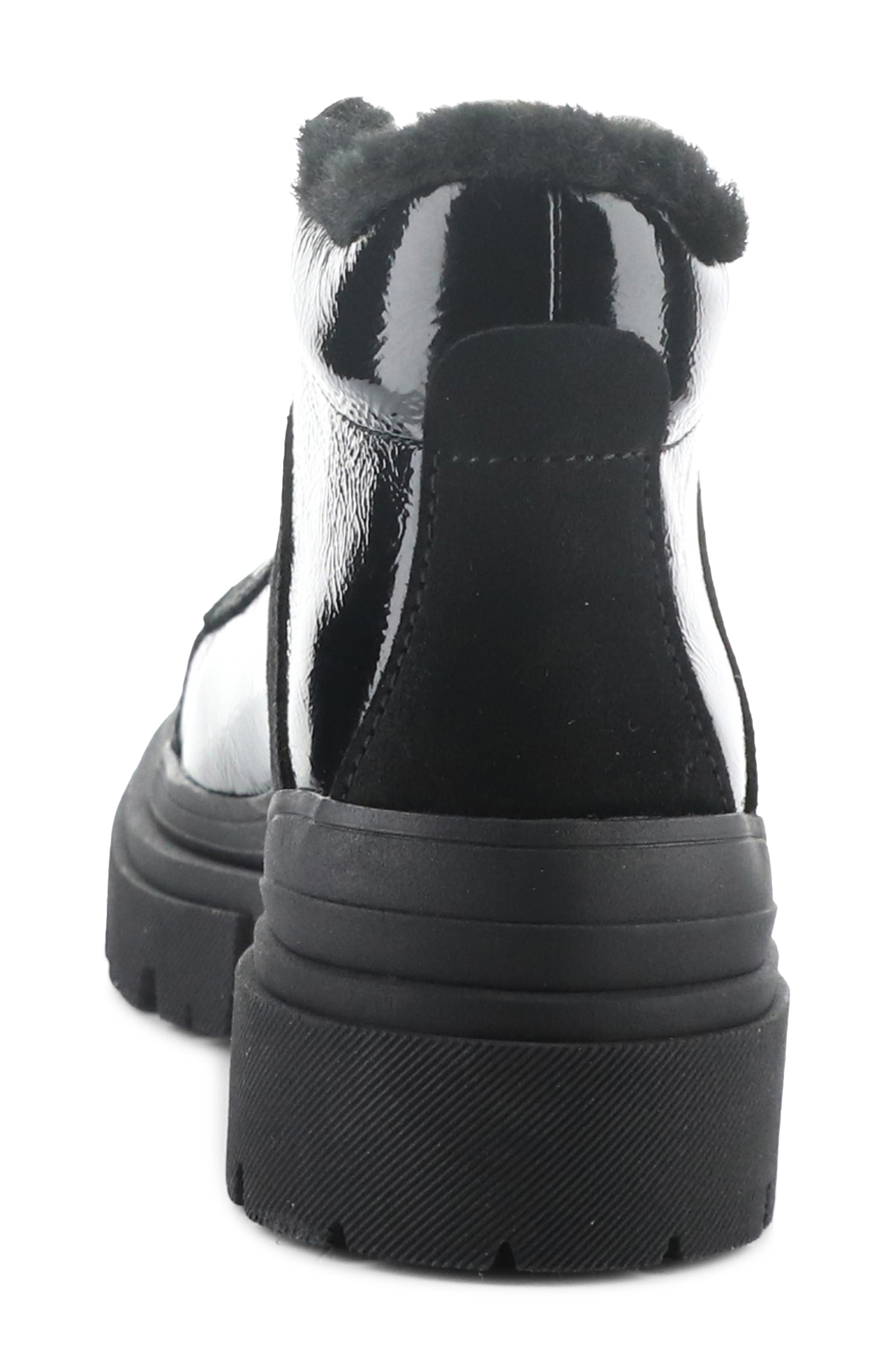 Bos. & Co. River Waterproof Platform Ankle Boot, Alternate, color, Black Patent/ Murta Faux Fur