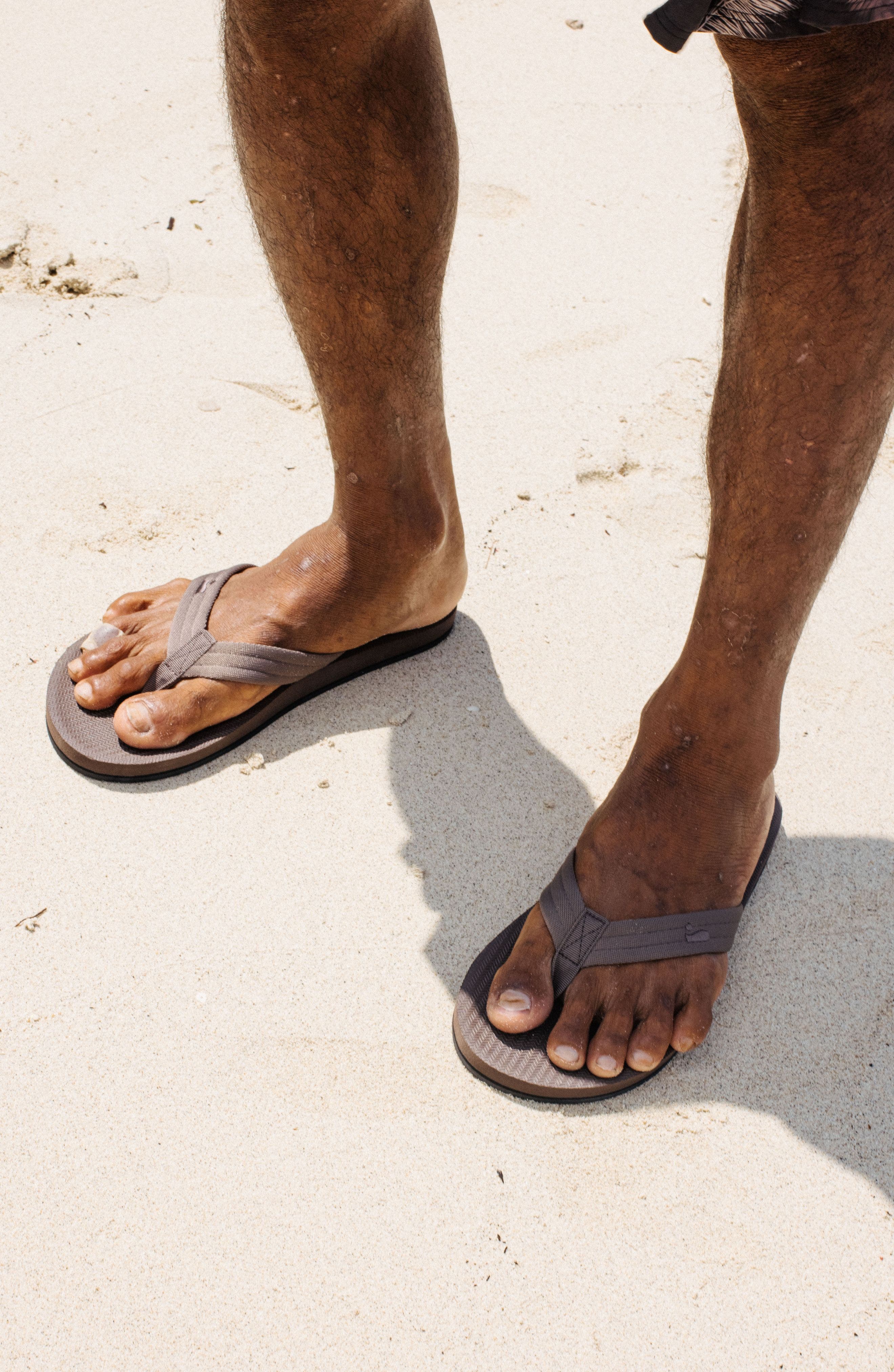 Responsibly-Made Tire Sole Easy Living Flip Flops, Alternate, color, Soil