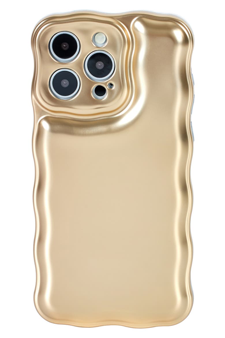 Wavy Cushion iPhone 15 Pro Max Case, Main, color, GOLD