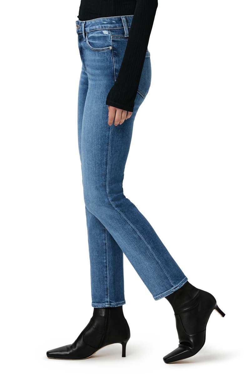 PAIGE Cindy Straight Leg Jeans, Alternate, color, Olivin Distressed