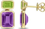 Julianna B. Gemstone Two-Stone Drop Earrings 10K