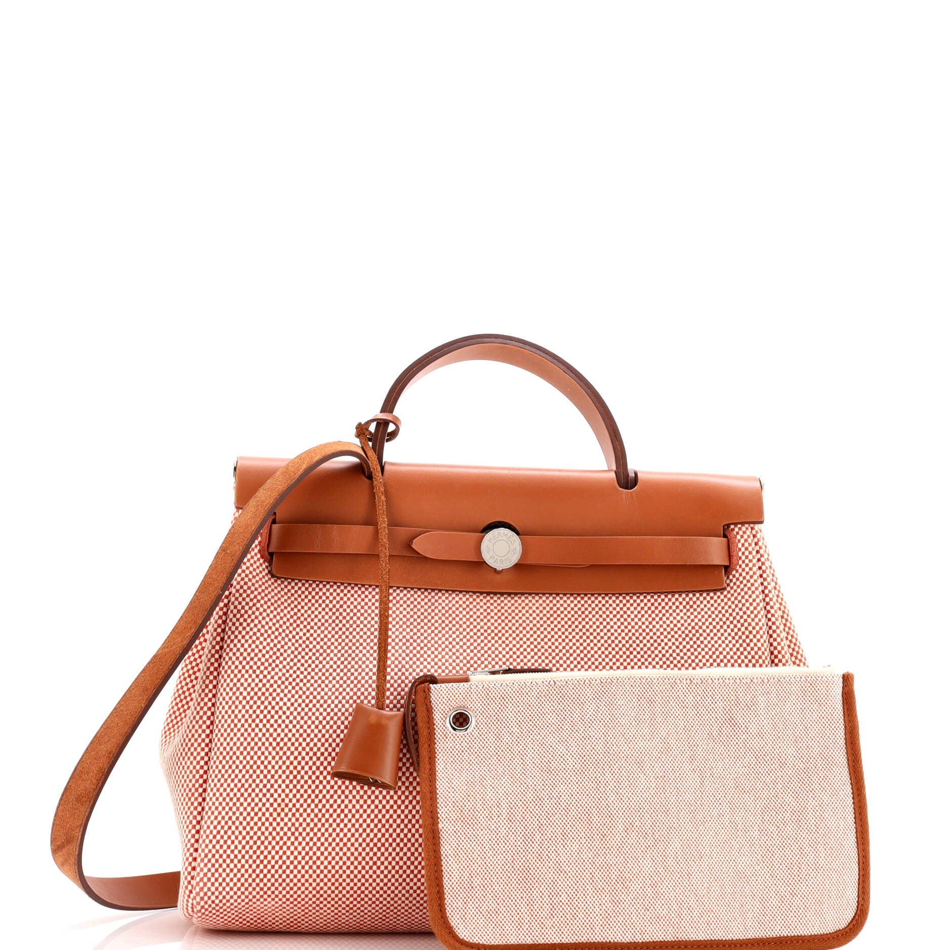 Pre-Owned Hermes Herbag Zip Criss Viking Toile and Leather 31, Alternate, color, 