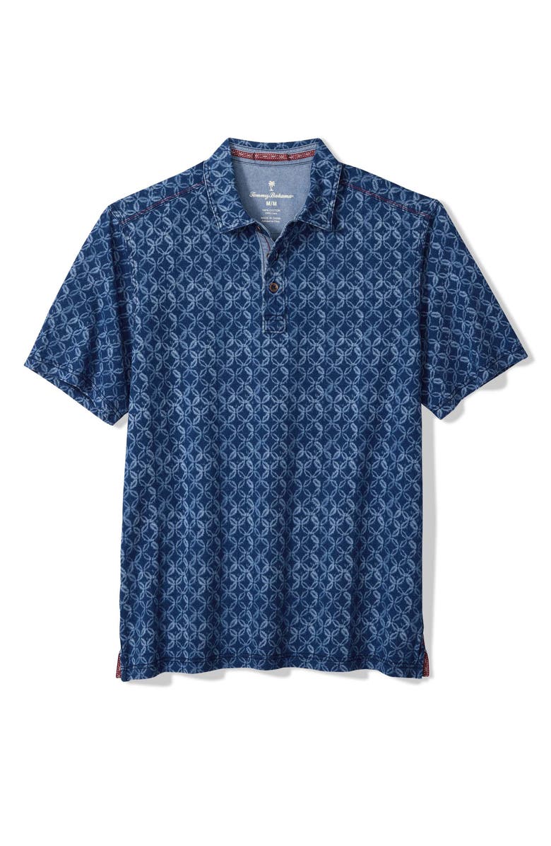 Tommy Bahama Indigo Tiles Cotton Polo, Main, color, Indigo