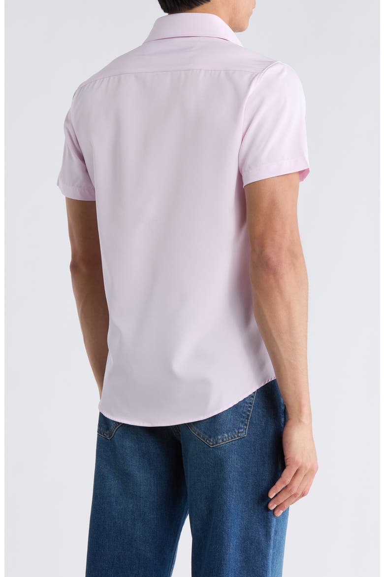 Dressy Tech Short Sleeve Button-Up Shirt, Alternate, color, LAVENDER