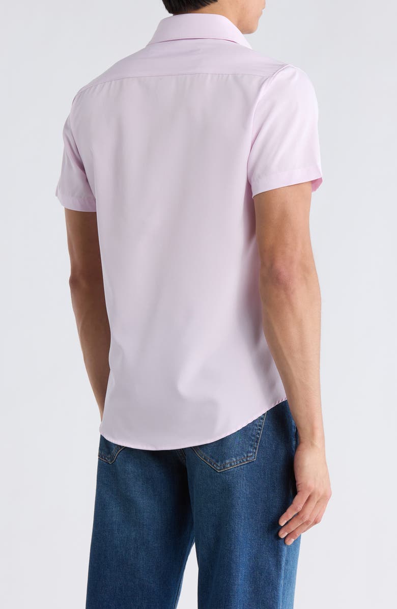 DENIM AND FLOWER Dressy Tech Short Sleeve Button-Up Shirt, Alternate, color, Lavender