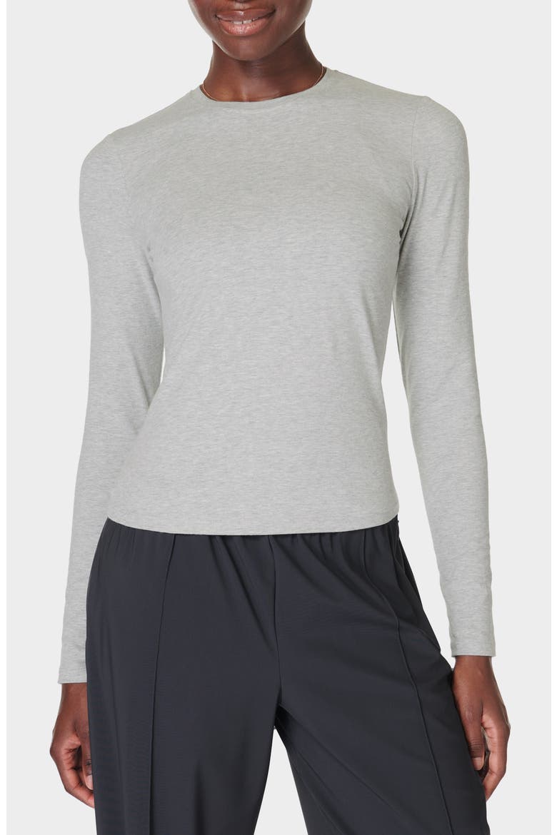 Essential Sculpt Long Sleeve T-Shirt, Main, color, LIGHT GREY MARL
