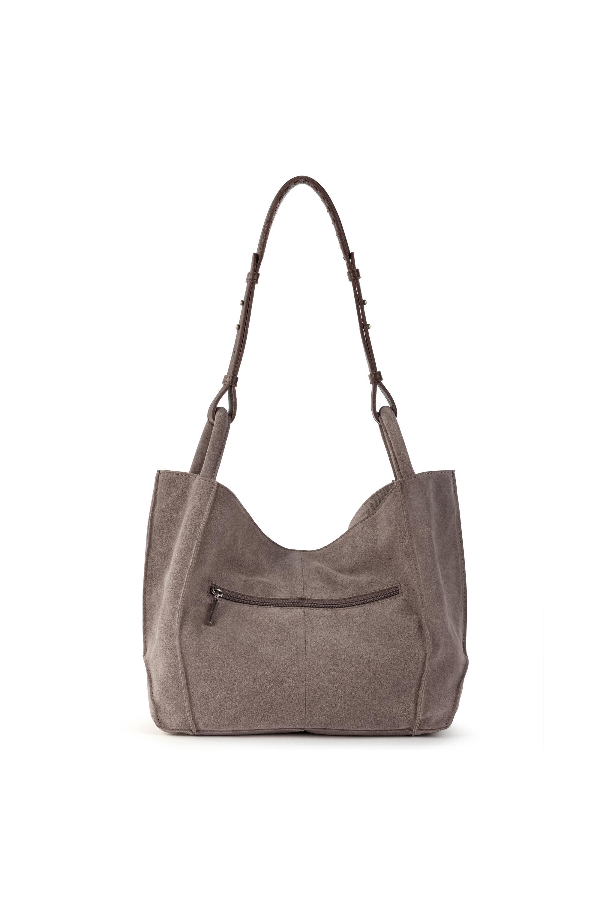 Los Feliz Medium Tote Leather Bag, Alternate, color, Mushroom Suede