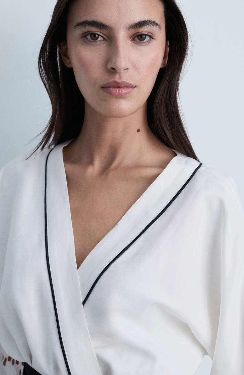 MANGO Belted Linen & Cotton Blend Jacket, Alternate, color, 