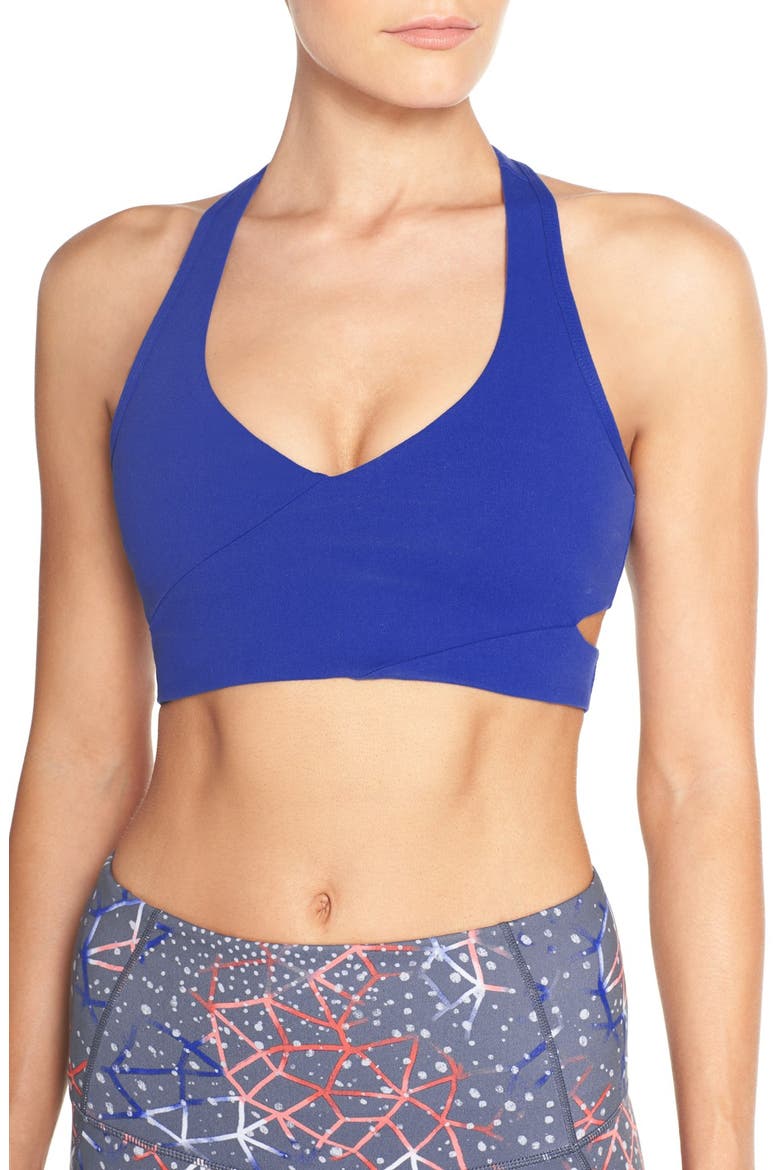 'Sirsasana' Sports Bra, Main, color, BLUE ULTRA
