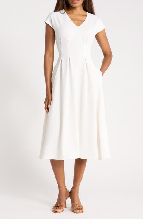 Pleated Waist A-Line Dress