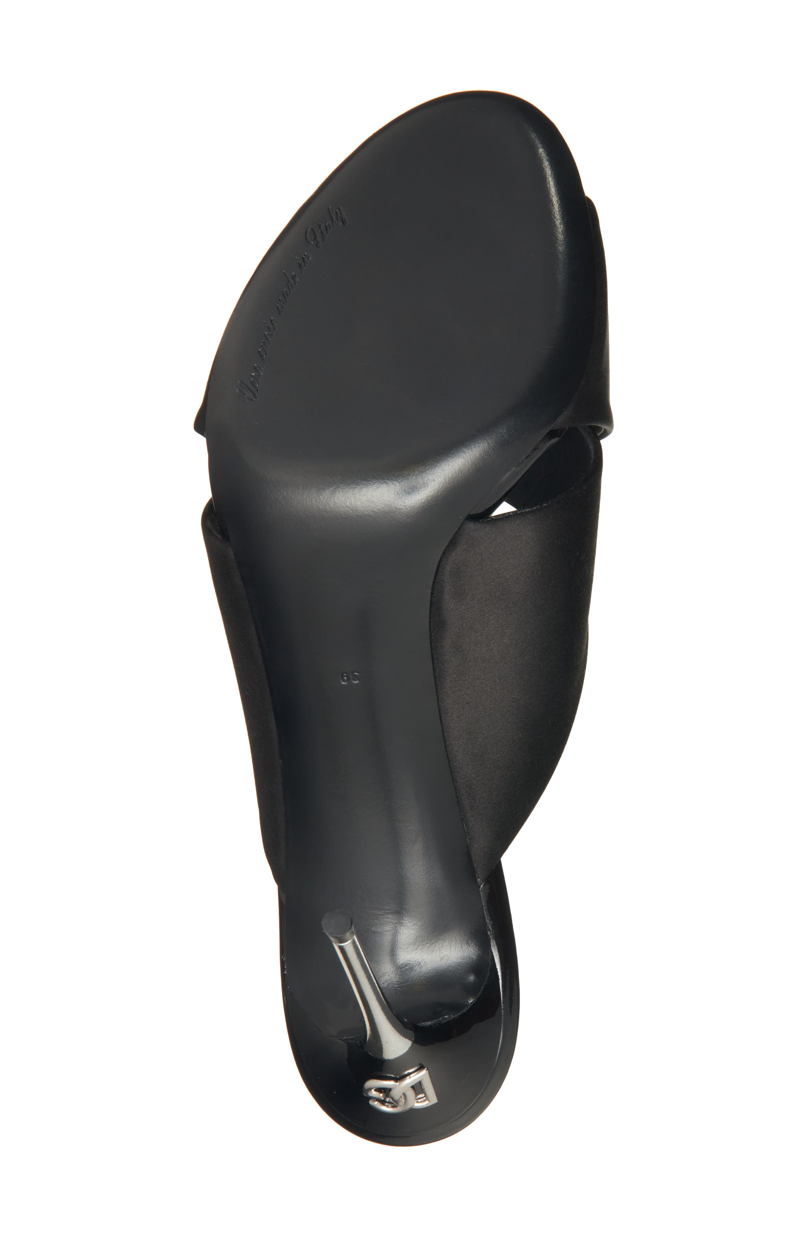 Dolce&Gabbana Keira Crossover Strap Slide Sandal, Alternate, color, Black