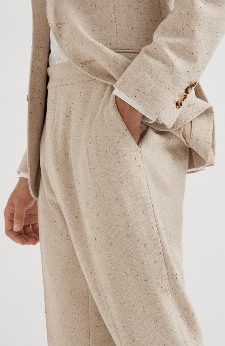 Brunello Cucinelli Diagonal twill trousers, Alternate, color, Buff