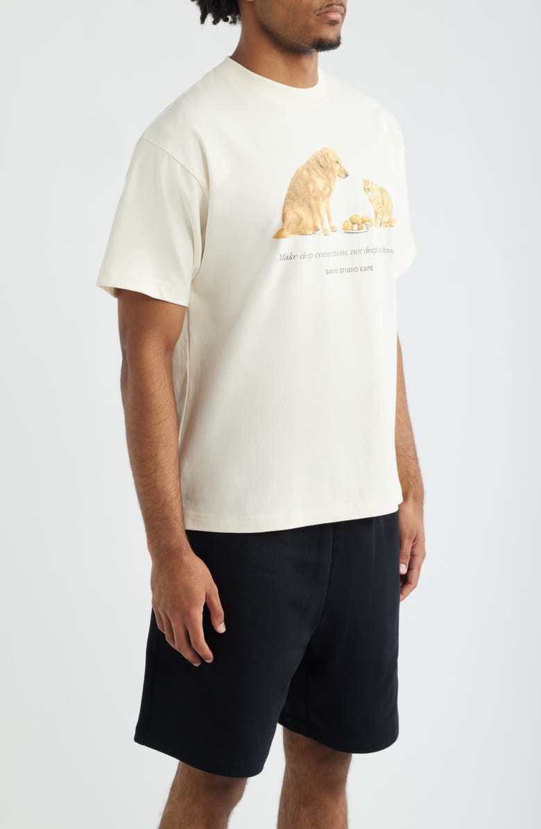 SANTO STUDIO Connections Graphic Cotton T-Shirt, Alternate, color, Cream