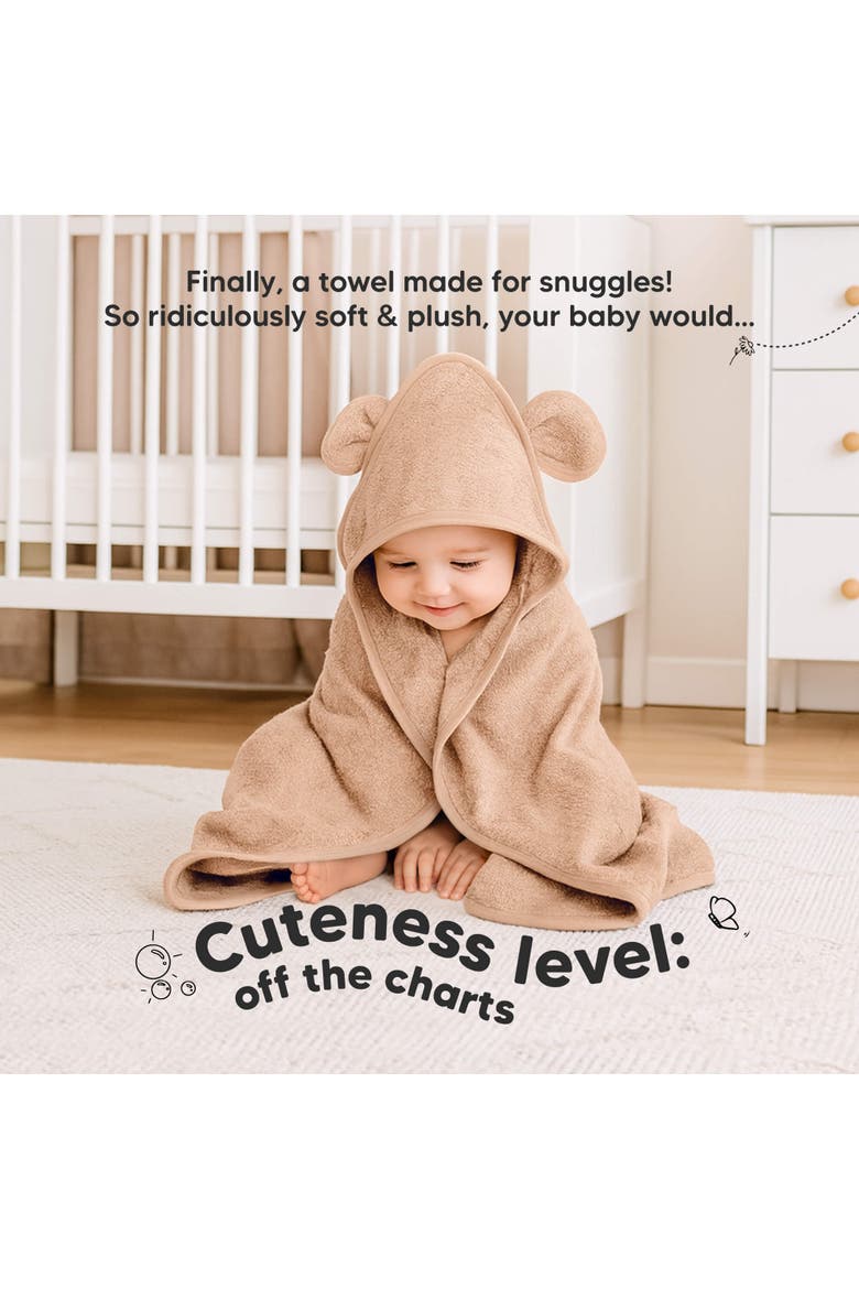 2-Pack Snuggle Hooded Towels, Alternate, color, Almond