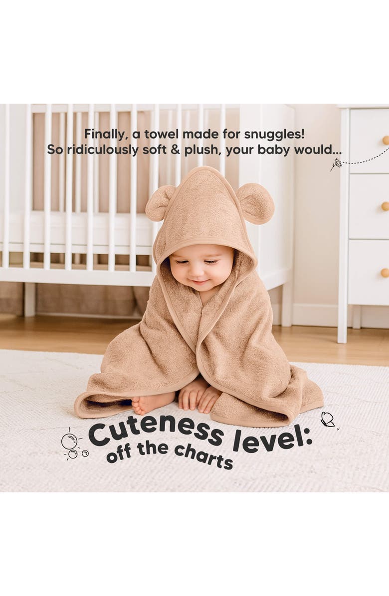 KeaBabies 2-Pack Snuggle Hooded Towels, Alternate, color, Almond