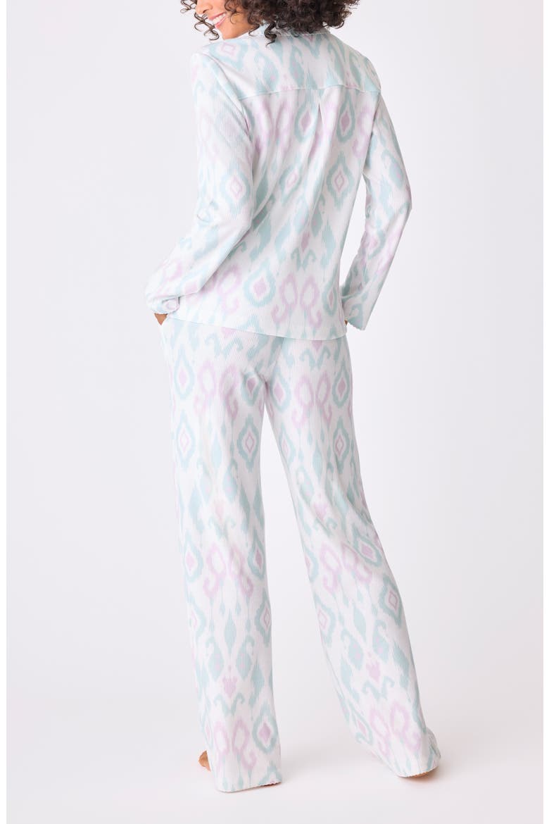 Ikat Watercolor Print Pajamas, Alternate, color, SEAFOAM
