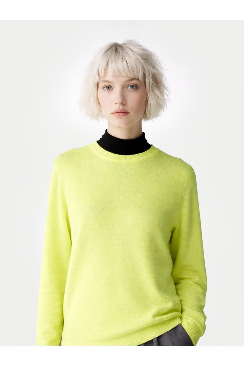 Essential Cashmere Crewneck Sweater, Alternate, color, sunny lime