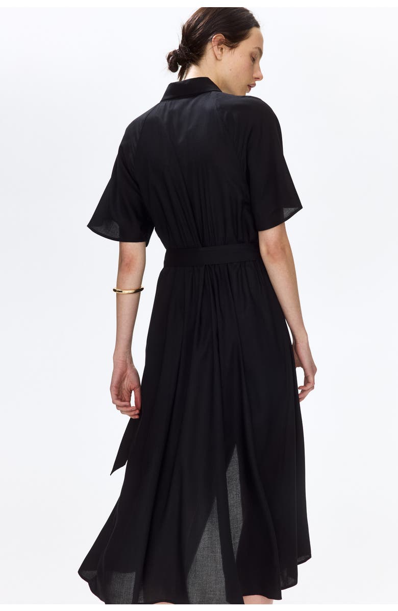 H&M Tie-belt shirt dress, Alternate, color, Black