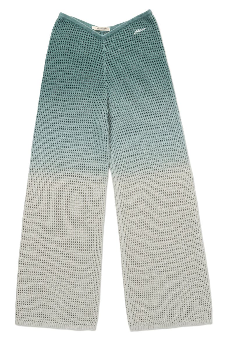 Ombré Open Stitch Pants, Main, color, GREEN