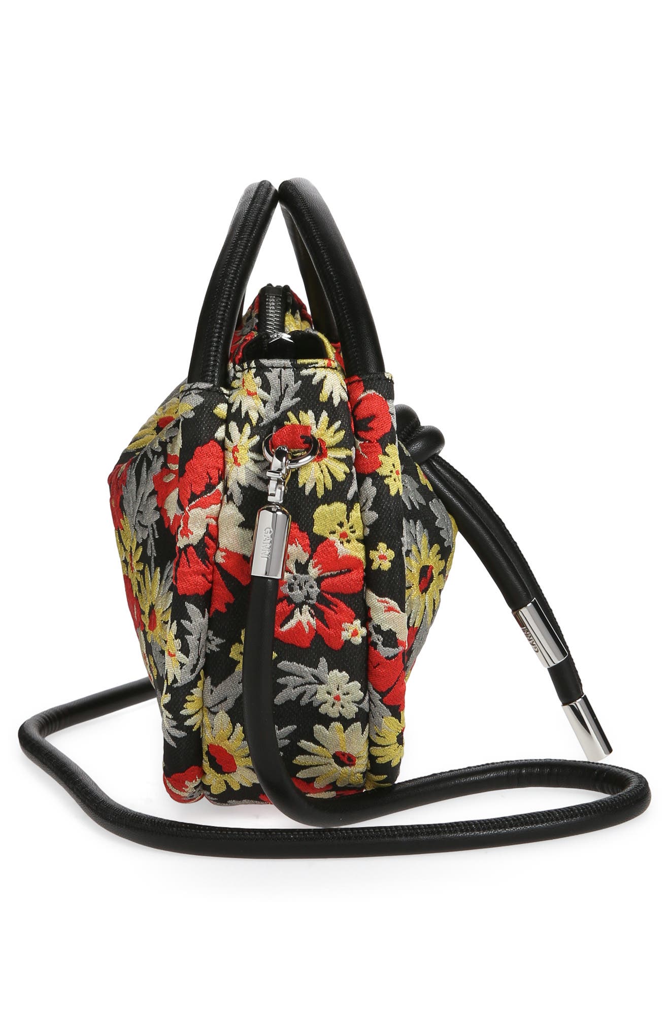 Ganni Mini Floral Knot Bag, Alternate, color, 
