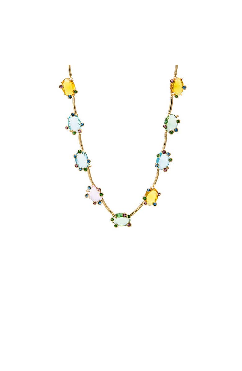 BY ADINA EDEN Multi Color Oval Wire Tennis Necklace, Main, color, Multi-Color