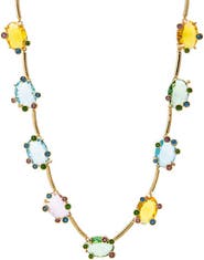 BY ADINA EDEN Multi Color Oval Wire Tennis Necklace