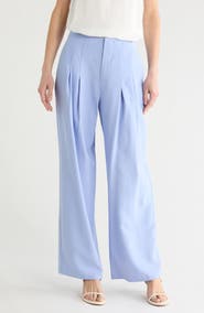 WAYF High Rise Pleated Wide Leg Pants
