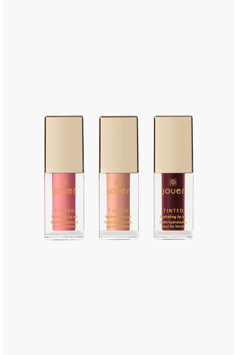 The Lip Edit Deluxe Tinted Lip Oil Trio $54 Value, Main, color, Rêve, Bardot, Bordeaux