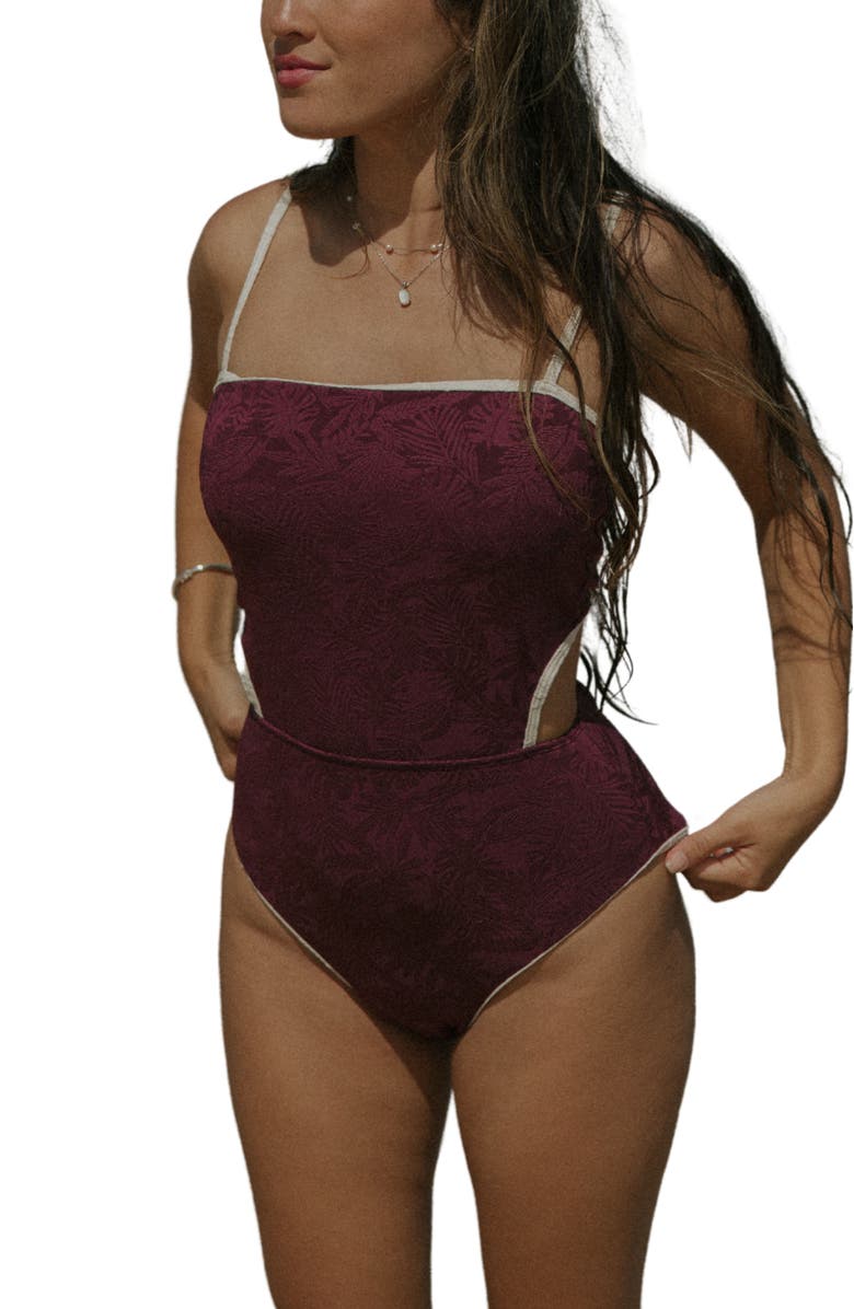 Geode Swimwear Venus One Piece Swimsuit, Main, color, Purple