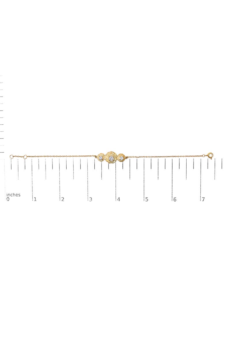 Haus of Brilliance 14K Yellow Gold Plated Sterling Silver 1/2 Cttw Lab Grown Diamond Rose Motif Link Bracelet, Alternate, color, Yellow Gold Over Silver