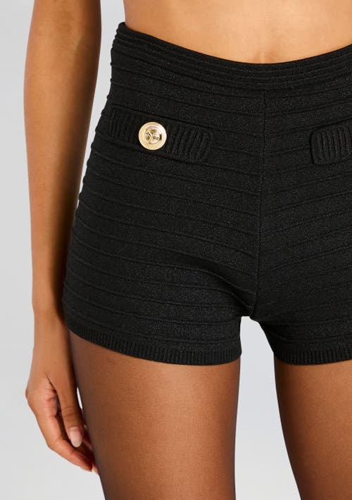 Shop Retroféte Retrofête Ashton Bandage Shorts In Metallic Black