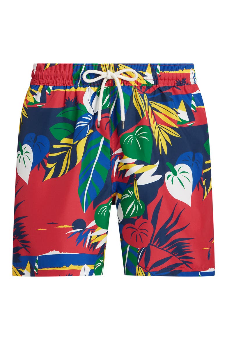 Traveler Swim Trunks, Alternate, color, DECO TROPICAL SEASCAPE
