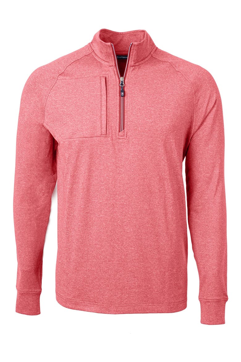 Adapt Heather Quarter Zip Pullover, Main, color, CARDINAL RED HEATHER