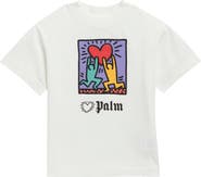 Palm Angels Kids' x Keith Haring Holding Heart T-Shirt