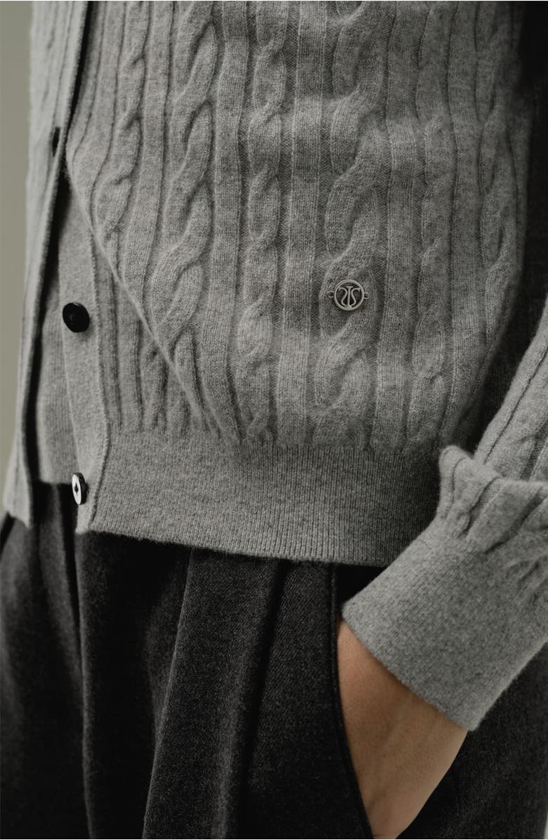 Lilysilk Cable-Knit Baby Cashmere Cardigan, Alternate, color, Husky