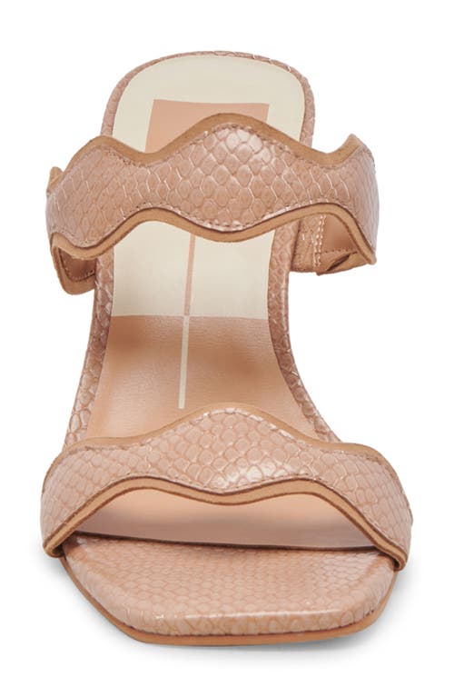 Dolce Vita Ilva Slide Sandal In Toffee Embossed Leather