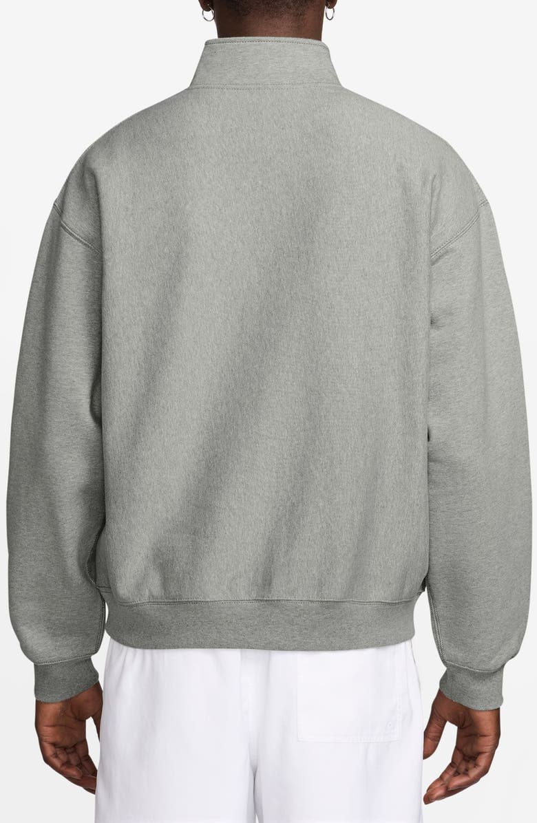 Nike Solo Swoosh Fleece Quarter Zip Pullover, Alternate, color, Dk Grey Heather/ White