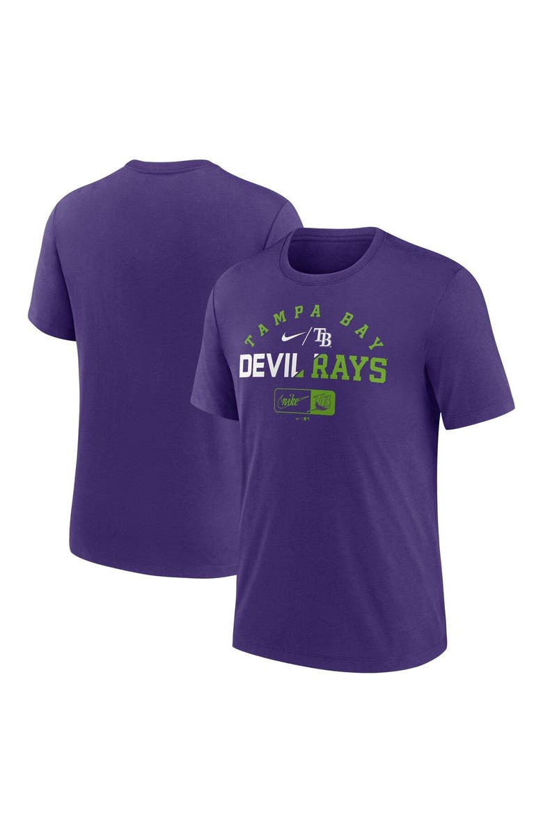Nike Men's Nike  Heather Purple Tampa Bay Rays Rewind Review Slash Tri-Blend T-Shirt, Main, color, 